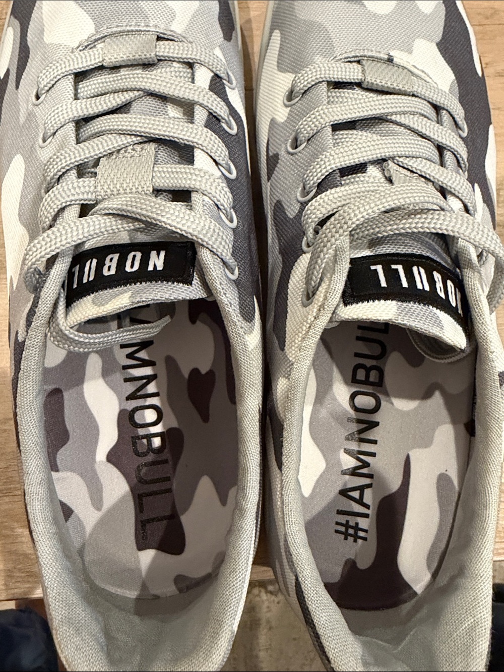 NOBULL Gray White Camo Canvas Sneakers - Picture 12 of 14